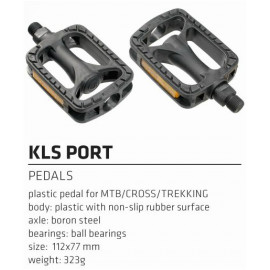 Педали kellys port, mtb/cross/trekking. материал: пластик, ось из бористой стали. размер: 112х77мм. вес: 323г