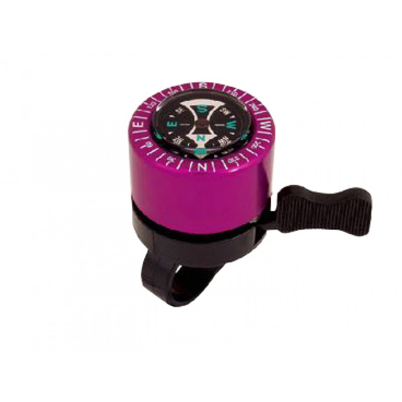 Звонок jh-500p с компасом, d:40мм. материал: алюминиевый купол и пластиковая база. цвет: фиолетовый.