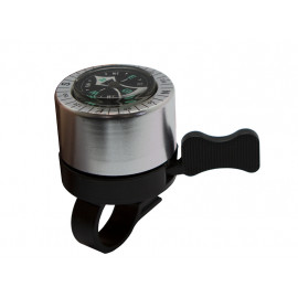 Звонок jh-500cp с компасом, d:40мм. материал: алюминиевый купол и пластиковая база. цвет: серебристый.