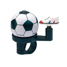 Звонок jh-302, d:38 мм. материал: алюминий/пластик. дизайн: футбольный мяч. крепление: для руля d:22,2