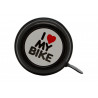 Звонок fy-04s-1-bk, d:57м. материал: сталь. цвет: черный. рисунок: надпись "i love my bike".