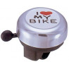 Звонок jh-800al-cp, d:55мм. материал: алюминий/пластик. цвет: серебристый. рисунок: надпись "i love my bike".