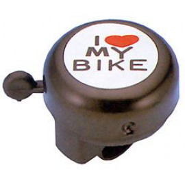 Звонок jh-800st, d:55мм. материал: алюминий/пластик. цвет: черный. рисунок: надпись "i love my bike".