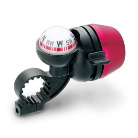 Звонок с компасом yws-670a, d:42мм. материал: алюминиевый купол, пластиковая база. цвет: черный/розовый.