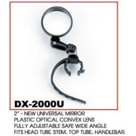 Зеркало dx-2002u 3" с регулировкой в различных плоскостях, универсальное крепление на руль или вынос, в торг.уп.